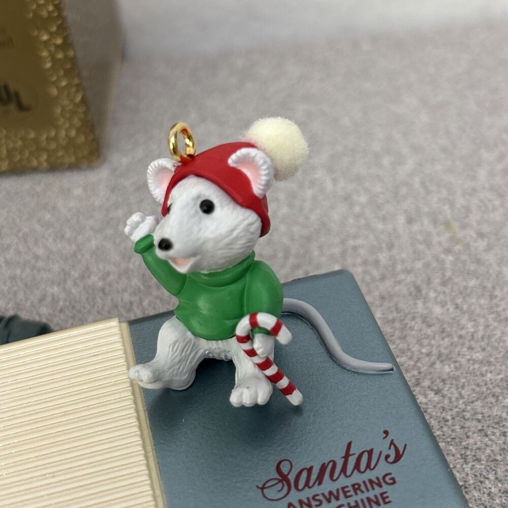 Vintage Hallmark Keepsake Ornament Santa's Answering Machine - Tested! Works! - Picture 7 of 9